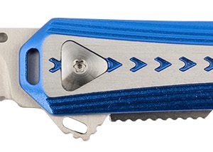CRKT 6710 Stickler  3.38" Folding Plain Satin 12C27 Sandvik Blade/ Blue & Silver Aluminum Handle Includes Pocket Clip