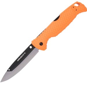 Muddy MUD-FL-35RB5PZ SWAP Replace-A-Blade 3.50" Folding Drop Point Plain 420J2 SS Blade, Blaze Orange Textured GFN Handle, Includes Lanyard/Pocket Clip, 3 Replacement Blades