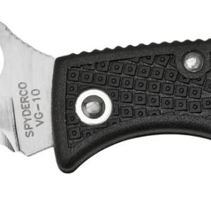 Spyderco LBKS3 Ladybug 3  1.94" Folding Modified Clip Point Serrated VG-10 SS Blade Black FRN Handle